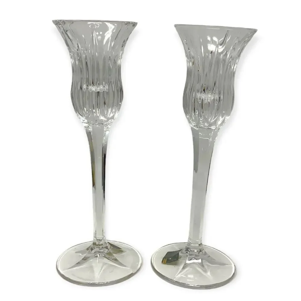 Mikasa Icicles Crystal Candlestick Holders Set of 2 NWT